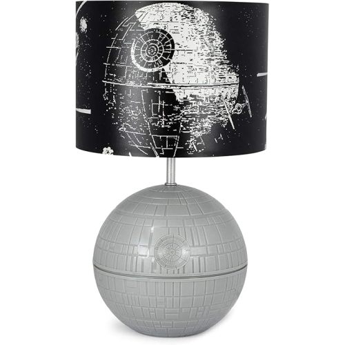 Robe Factory Star Wars Death Star 3D Touch Lamp | LED Desk Lamp with Printed Death Star Lamp Shade | USB Lamp | 14 Inches