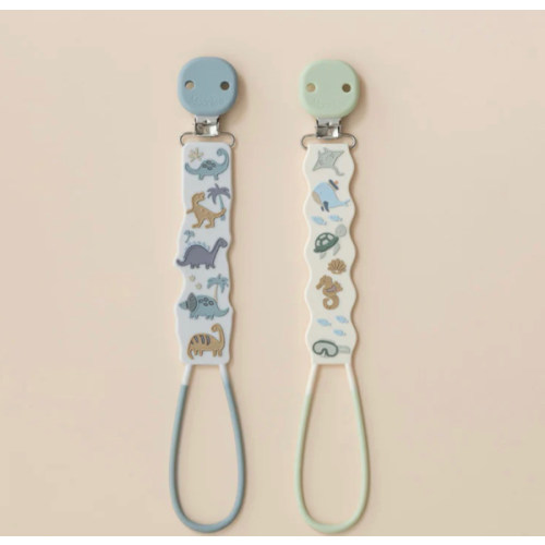 Beadless Silicone Pacifier Clip Set (2-Pack)
