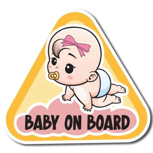 Magnet Me Up Girl Baby Babies On Board Magnet Decal, 5" Safety Automotive Magnet