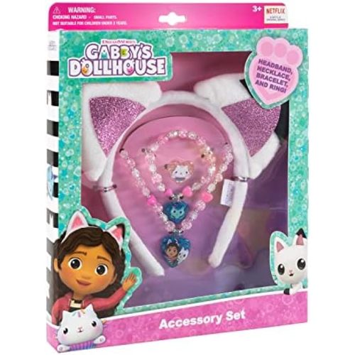 LUV HER Headbands for Girls - Kids Jewelry for Girls - Dress Up Set All in one Giftable Box - Headband - Play Jewelry Set - 4pc (Toddler Headband, Necklace, Dress Up Bracelet, Ring) Ages 3+