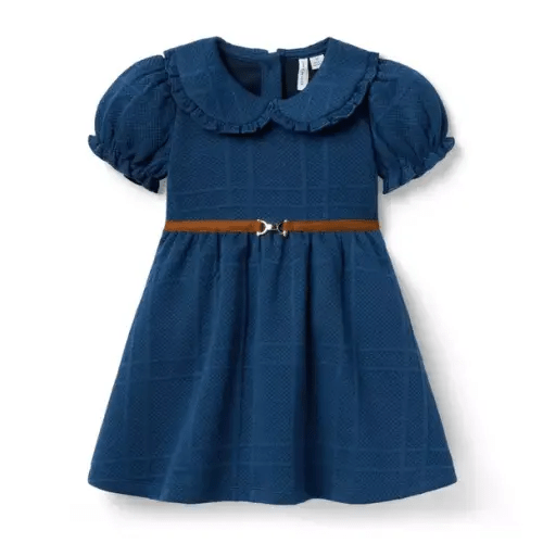Girl Wild Indigo The Quilted Collared Equestrian Dress by Janie and Jack