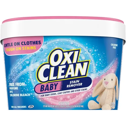 OxiClean All-Purpose Baby Enzyme Stain Remover Powder for Cloth Diapers, Bedding, Blankets, and Upholstery - Colour Safe, Chlorine Bleach, Fragrance Free, 1.36 kg