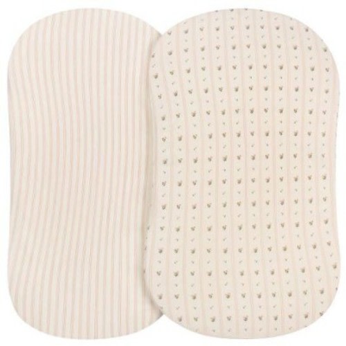 Ely's & Co. Baby Fitted Bassinet Sheet  100% Combed Jersey Cotton Pink for Baby Girl 2 Pack