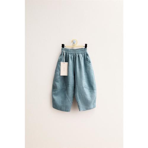 ZARA TIMELESS - 100% LINEN BALLOON PANTS WITH CUT-OUTS - Mid-blue | ZARA United States