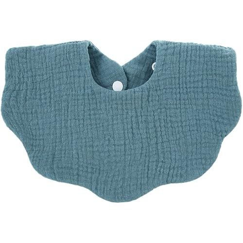Newborn Muslin Bibs Baby Bibs for Drooling (Dark Blue)