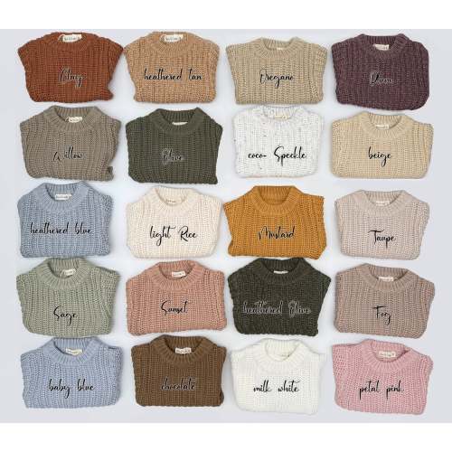 Baby Cotton Chunky Knit Sweater (nb-24m) – Olive and Cradle