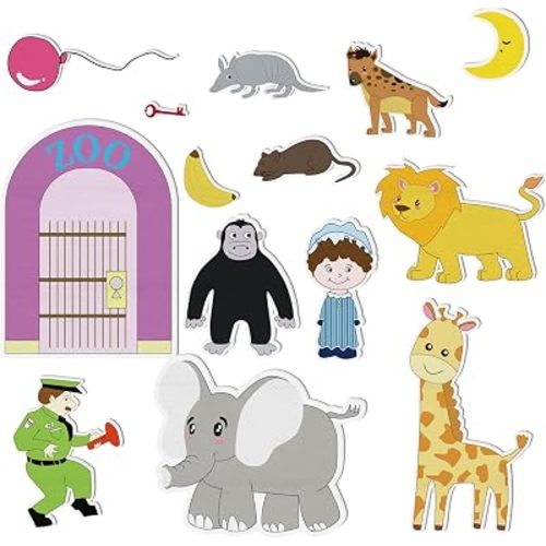 Thryvomniq Goodnight Gorilla Felt Story Board Pieces for Classroom Use