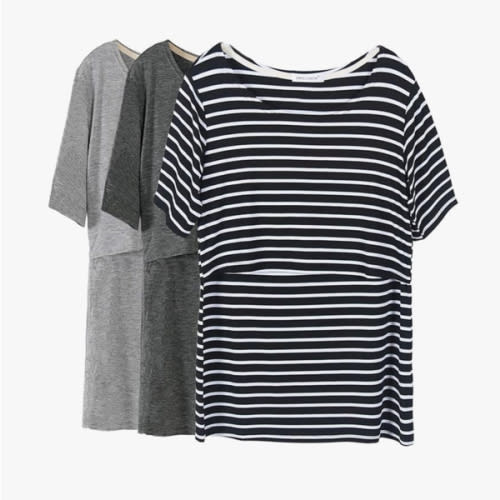 Smallshow Women's Maternity Nursing Tops Short Sleeve Breastfeeding Clothes