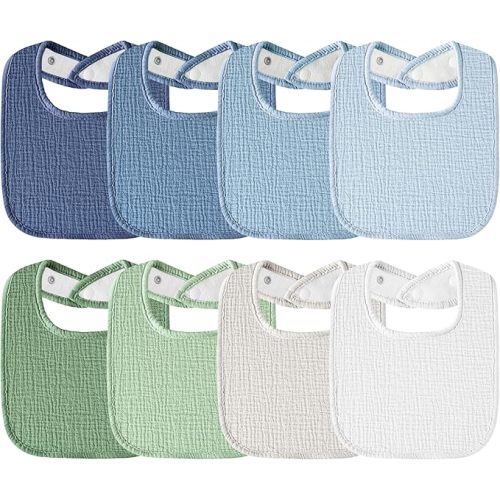 Muslin Baby Bibs 6-Pack Baby Drool Bandana Bibs for Baby Girls Boys Infant Newborn Toddler Drooling and Teething