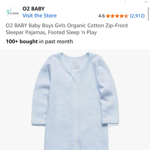 O2 BABY Baby Boys Girls Organic Cotton Zip-Front Sleeper Pajamas, Footed Sleep 'n Play