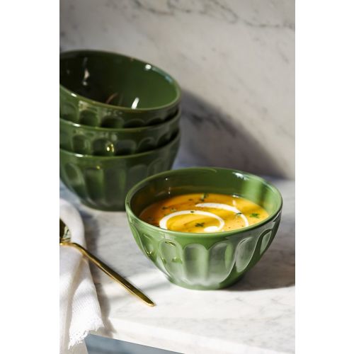 The Latte Stoneware Cereal Bowls, Set of 4: Amelie Edition - Holly
