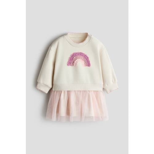 SWEATSHIRT DRESS WITH TULLE SKIRT