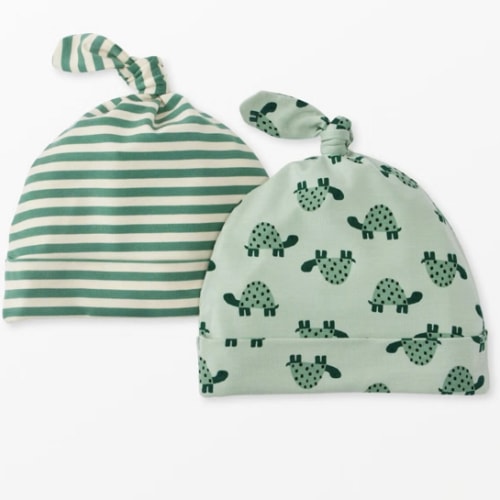 2-Piece Baby Layette Top Knot Beanie in HannaSoft™