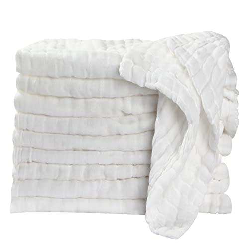 Baby Muslin Washcloths Baby Towels and Washcloths for Face Newborn Essentials Registry Baby Muslin Burp Cloths and Wash Cloths for Sensitive Skin 10 Pack 10x10 Inches