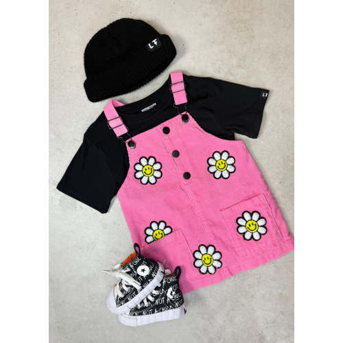 Little Bloomer Pink Corduroy Dress | Little Trouble