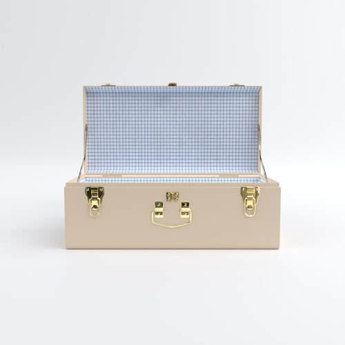 Petite Trunk - Limited Edition Beige - Picnic in Blue / Embroidery