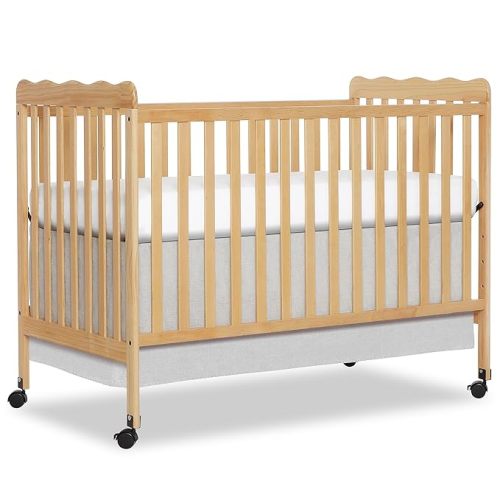 Dream On Me Carson Classic 3-in-1 Convertible Full-Size Baby Crib in Natural, GreenGuard Gold & BSA, 4 Mattress Heights, Converts to Day & Toddler Bed, Locking Wheels, Classic Nursery Design