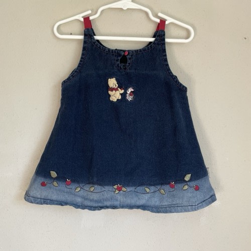 Vintage Disney Sincerely Pooh Denim Dress Size 12 Months