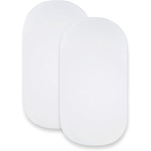 Bassinet Sheet, Infant Fitted BEESNUG Cover, 100% Organic Cotton, Soft Unisex Newborn Essentials for All Standard Oval or Rectangle Bassinet Bed Pads or Mattresses - 15 x 33 Inches