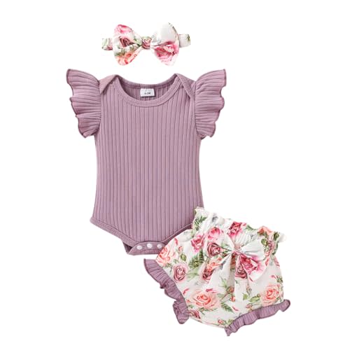 Newborn Infant Baby Girl Clothes Romper Floral Shorts Set Summer Outfits Baby Girls' Clothing