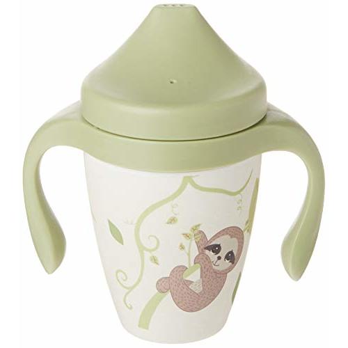 Precious Moments 192430 Precious Earth Don't Hurry Be Happy Sloth Bamboo Silicone and Plastic Sippy Cup with Lid