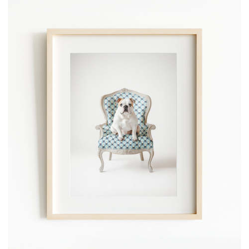 Bulldog Dog on Chair (8x10)
