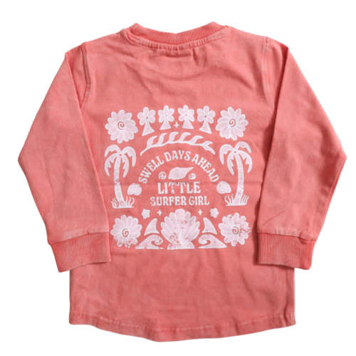 Swell Days Ahead Little Surfer Girl Long Sleeve Tee