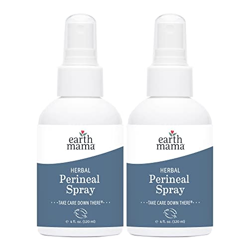 Earth Mama Herbal Perineal Spray | Safe for Pregnancy and Postpartum Recovery, Witch Hazel Natural Cooling Spray for After Birth Feminine Care Essentials, No Benzocaine or Butane, 4-Fl oz (2-Pack)
