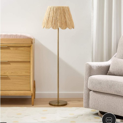Greta Scalloped Raffia Floor Lamp