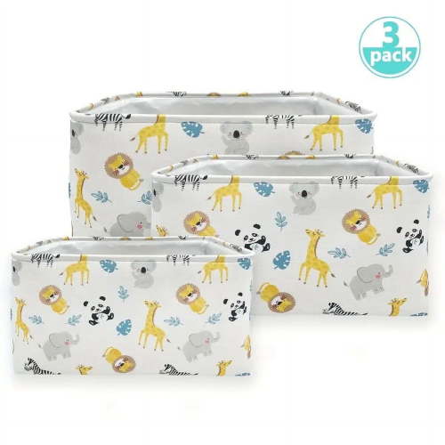 Warmgifts ‎Canvas Storage Baskets, Collapsible, Set of 3