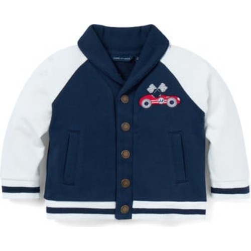 Baby Race Car Shawl Collar Cardigan, 6-12M