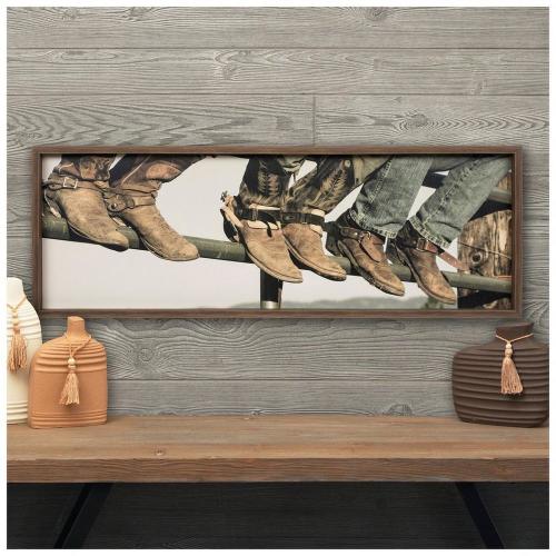 Cowboy Boot Lineup Wood Wall Decor