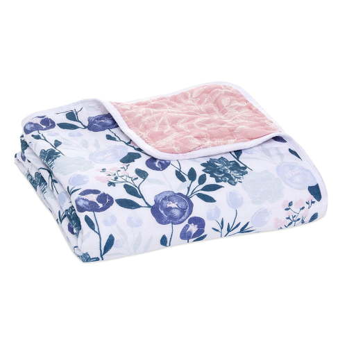 aden + anais Essentials , Cotton Muslin Baby Blanket, Flowers Bloom, Girls, Infants