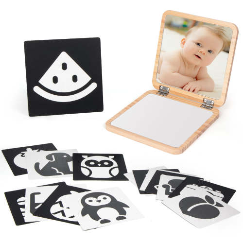 Woodtoe Tummy Time Mirror for Infant, 0-180° Adjustable Baby Mirrors w