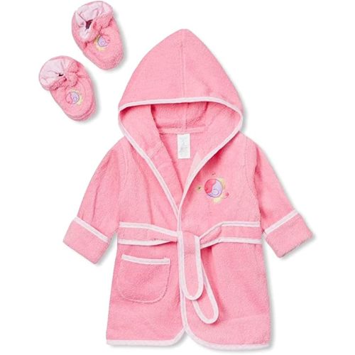 Spasilk 100% Cotton Hooded Terry Bathrobe with Booties Baby One Size Gifts — Shower