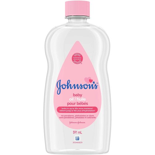 Johnson's Baby Oil, Mineral Oil Moisturizer and Baby Massage Oil, Hypoallergenic, 591 ml