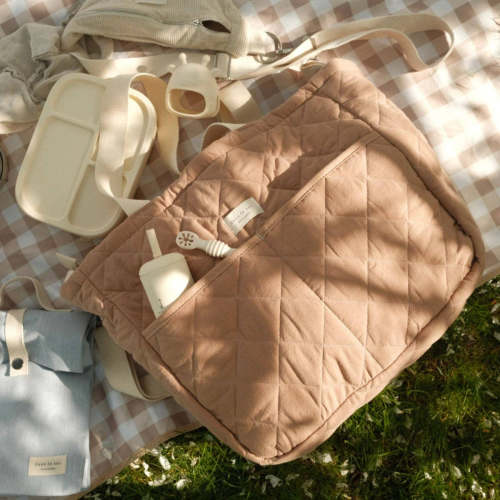 Tan Cotton Diaper Bag
