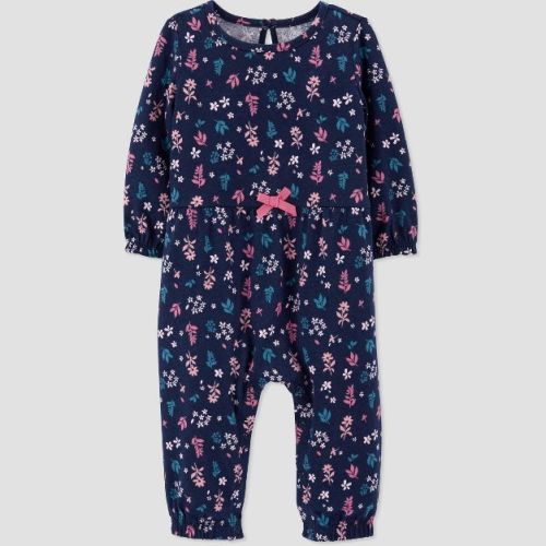 Baby Girls' Floral Romper - Just One You® made by carter's Navy