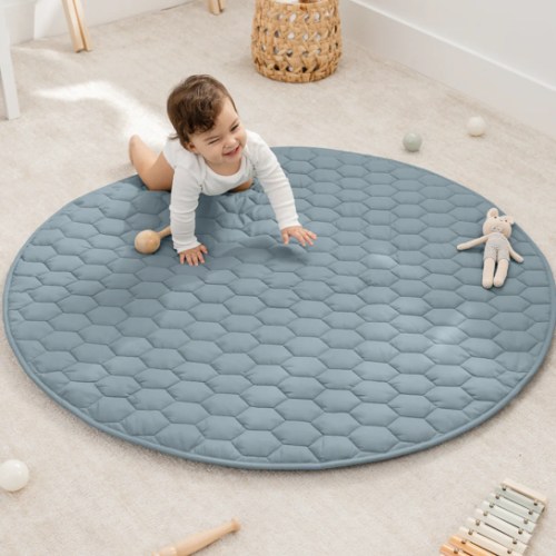 Play Mat with Non-Slip Bottom in Pacific Blue – Comfy Cubs