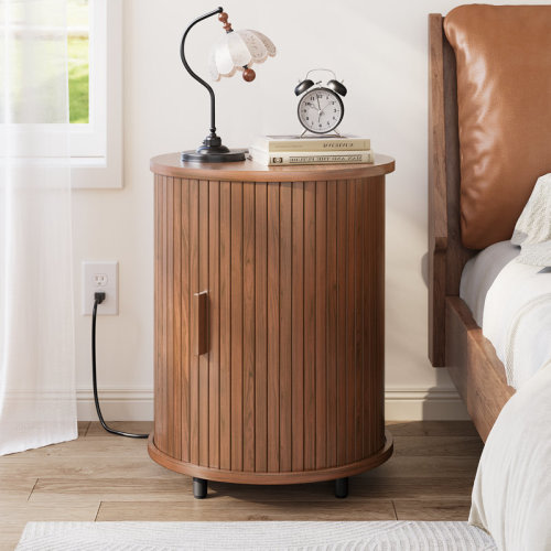 George Oliver Round End Table with Charging Station & Reviews | Wayfair