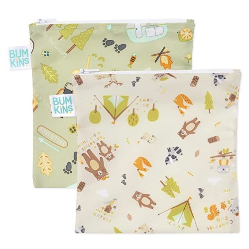 Amazon.com: Bumkins Sandwich Bag / Snack Bag, Reusable Fabric, Washable, Food Safe, BPA Free, 7x7 - Camp Friends & Camp Gear (2-Pack) : Home & Kitchen