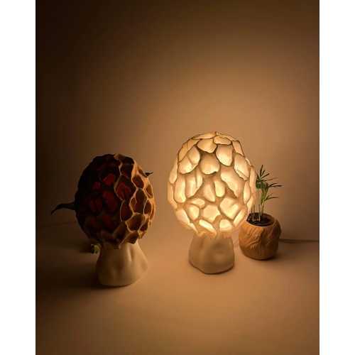 Mushroom Lamp: Morel Fungus - Mushroom Table lamp for soft lightning and a cozy home - magical autumn decoration