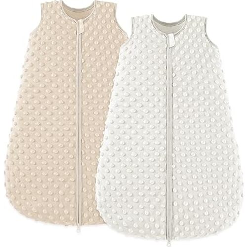 Bearmoss Baby Sleep Sack 1.5 TOG Wearable Blanket Fleece Dot Swaddle Sleeping Sack for Baby Girl Boy Newborn