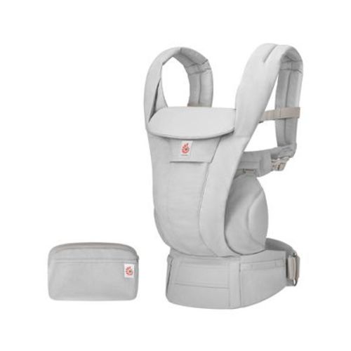 Ergobaby Omni Deluxe Cotton All-in-One Baby Carrier - Pearl Gray: Buckle Closure, Adjustable Harness, Infant Head Support