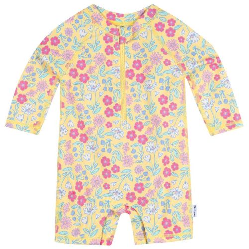Gerber Baby Girls' Long Sleeve Rashguard Swimsuit, Floral, 3-6 Months