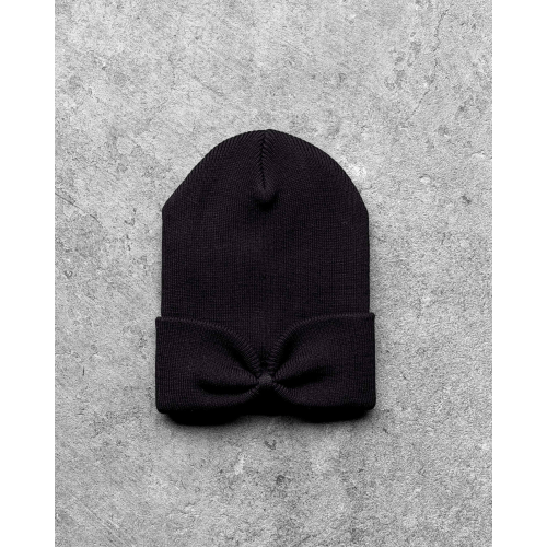 Bow Beanie in Black