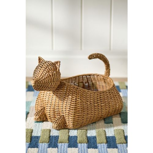 Cat Woven Wicker Basket