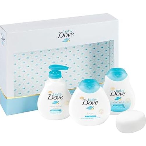 Dove Baby Caring Bath Gift Set, 4 Piece (Includes Wash, Shampoo, Lotion and Bar Soap)