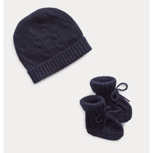 Cashmere Beanie & Bootie Set 6-9M