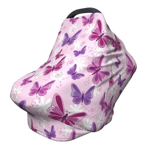Cute Butterfly Baby Stuff Car Seat Covers Baby Multi-Use Car Seat Canopy Carrier Cover, Breathable Breastfeeding Cover Boys & Girls